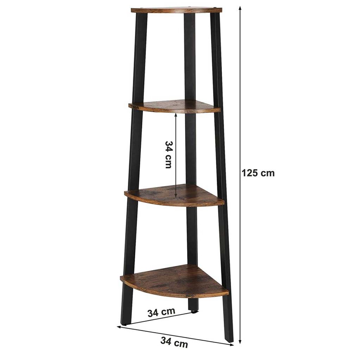 Repisa Esquinera Fm Furniture Metalwood Colection Marrón Rústico
