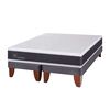 Combo Cama Europea CIC Base Dividida 2 Plazas Ortopedic + Respaldo + 2 Veladores Casanova Provenza + Pack Almohadas Celta Imperial Soft