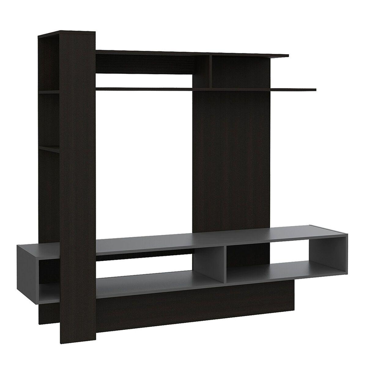 Centro de Entretencion TV TuHome Flamenco Wengue / Plomo Hasta 60"
