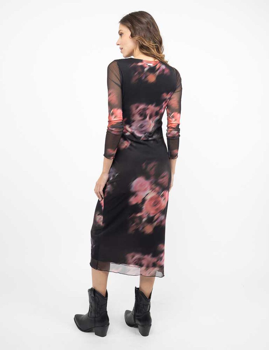 Vestido Midi Manga 3/4 Mujer Soviet