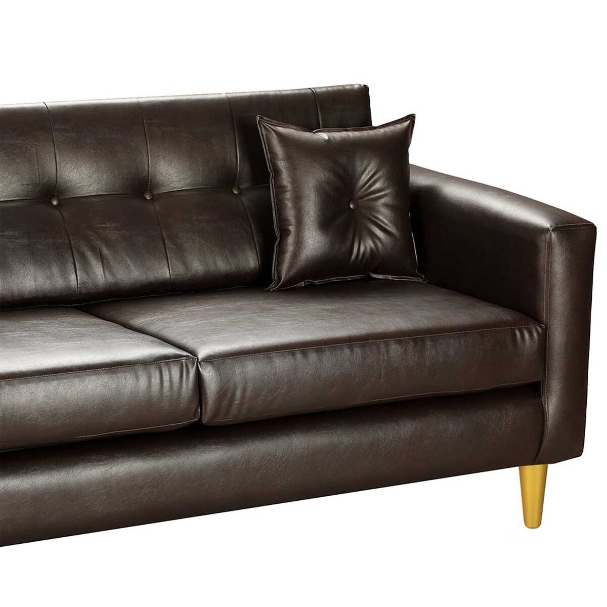 Sof&aacute; Bodevir New Retro PU 01 3 Cuerpos Chocolate&nbsp;
