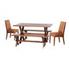 Juego de Comedor Latam Home Sevilla Cadiz 2 Sillas + 2 Bancas Cuero Kentucky Tabaco