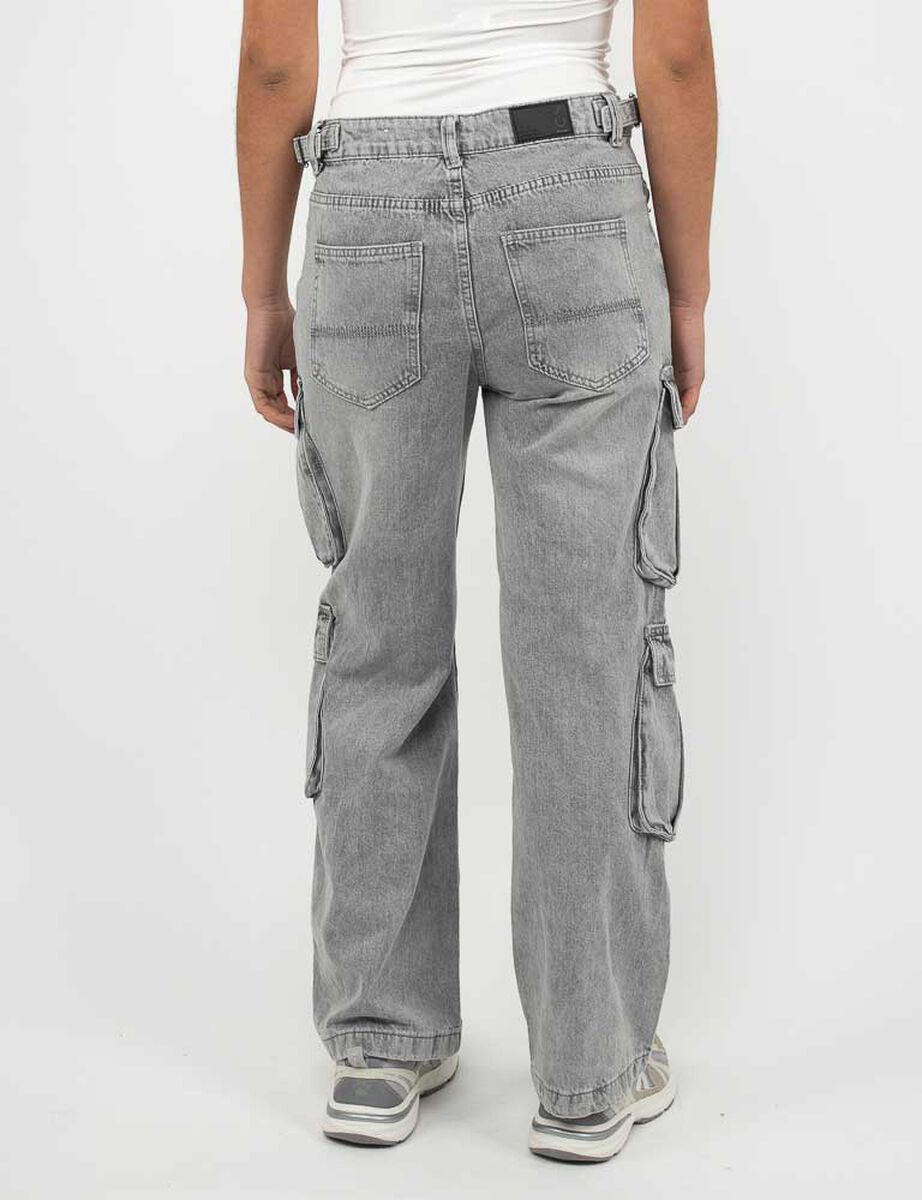 Jeans Cintura Ajustable Wide Leg Mujer Icono