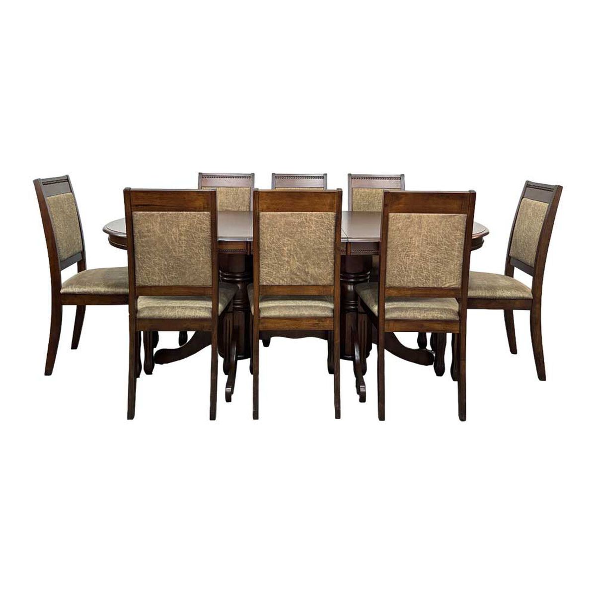 Juego de Comedor Furnitech con Extensión Montpellier 8 Sillas Caramelo