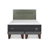 Cama Europea CIC Base Dividida 2 Plazas Lux + Respaldo Milan Olivo