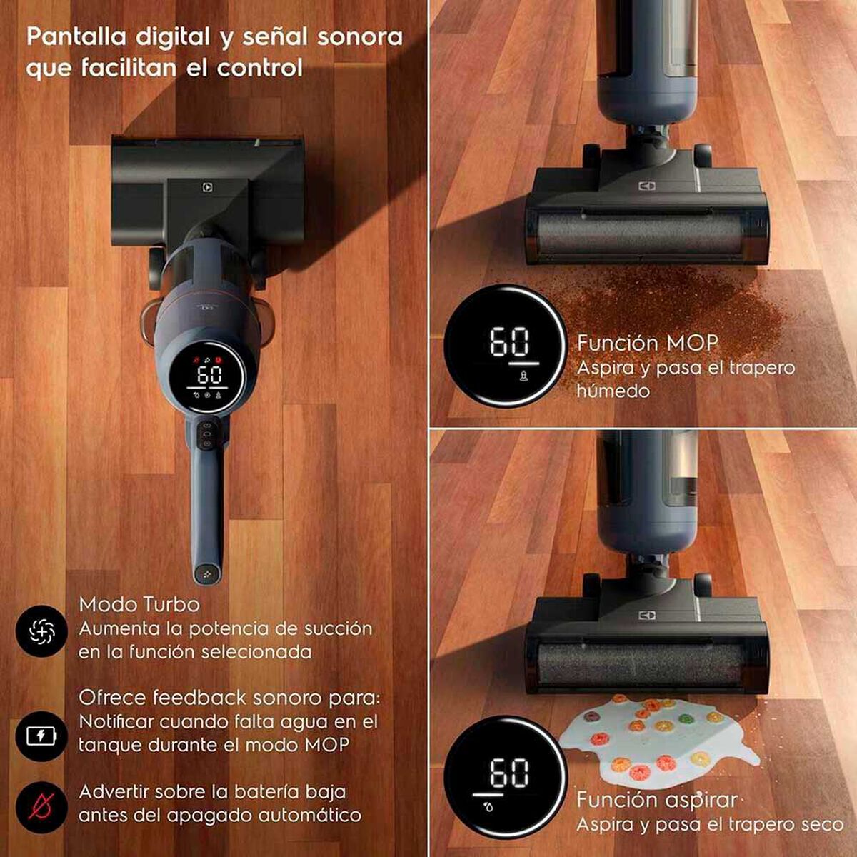 Aspiradora Mopa Inal&aacute;mbrica Electrolux Experience MultiClean 3 en 1 EMC2500 Azul