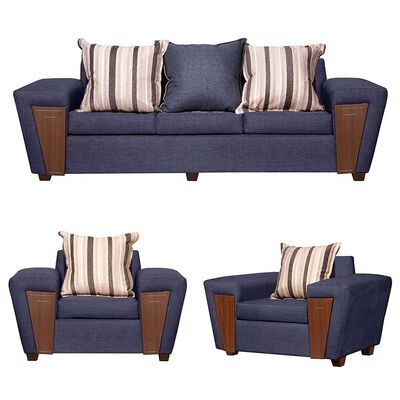 Imagen 1 del producto Juego de Living Ruzam Mobel Creta Sofá 3 Cuerpos + Dos Sillones 1 Cuerpo Lino Marengo