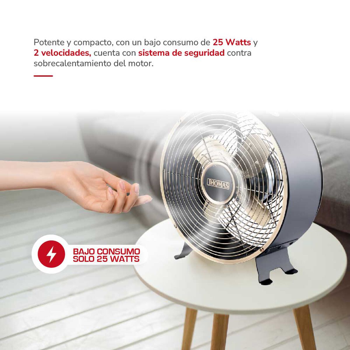 Ventilador de Mesa Thomas TH-08BNM Bronce