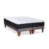 Cama Europea Latam Home Base Dividida 2 Plazas Zen Top Foam Hybrid Velvet Gris