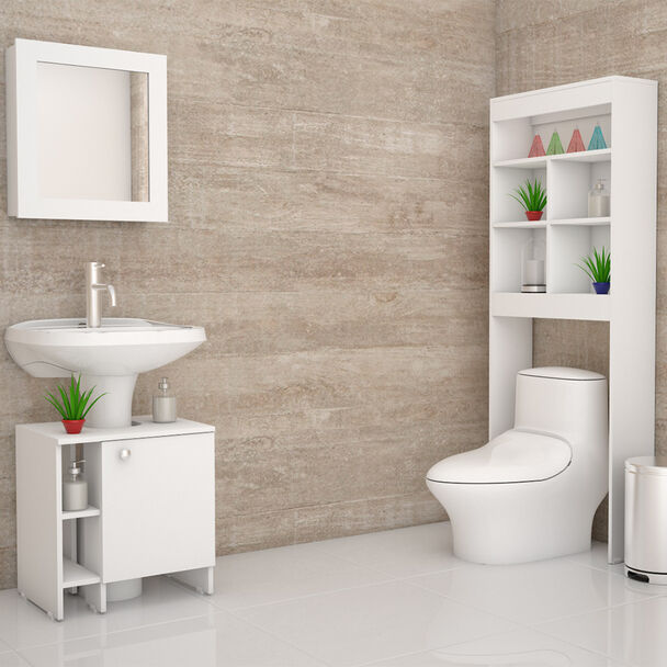 Mueble Lavamanos + Mueble Botiquín+Mueble Optimizador TuHome