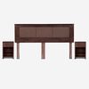 Cama Europea Rosen Base Dividida King New Style 4 Plus + Respaldo + 2 Veladores Rachel