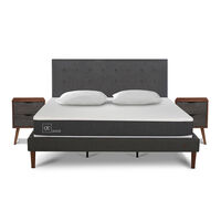 Cama Europea CIC King New Ortopedic + Respaldo Eufrates + 2 Veladores + Almohadas Viscoelásticas