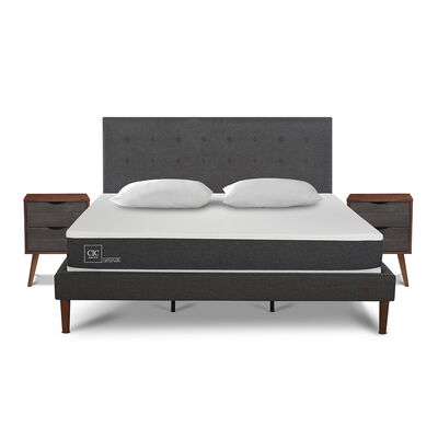 Cama Europea CIC King New Ortopedic + Respaldo Eufrates + 2 Veladores + Almohadas Viscoel&aacute;sticas