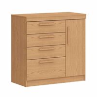 Cómoda Vekkahome Lille 3 Cajones 2 Puertas Café