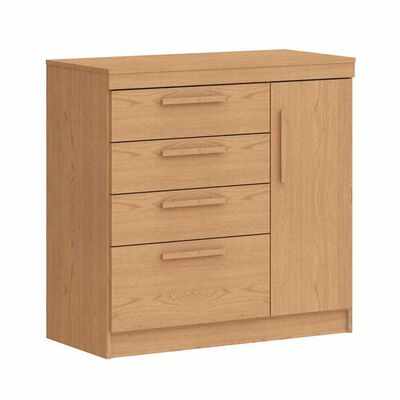 Cómoda Vekkahome Lille 3 Cajones 2 Puertas Café