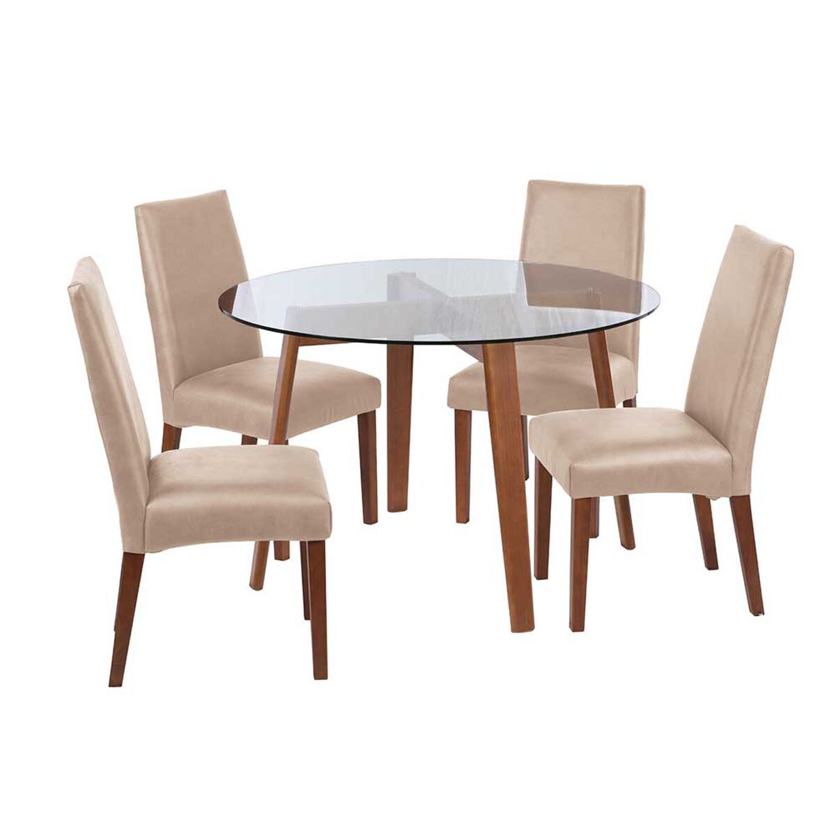 Juego de Comedor Latam Home Valencia 4 Sillas Beige