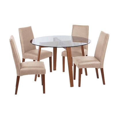Juego de Comedor Latam Home Valencia 4 Sillas Beige