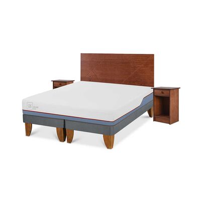 Imagen 2 del producto Cama Europea CIC Base Dividida 2 Plazas Excellence Plus + Respaldo + 2 Veladores New Villarrica