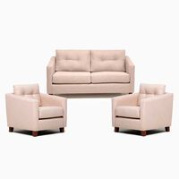Juego de Living Barra Design Elena Sofá 2 Cuerpos + Dos Sillones 1 Cuerpo Beige