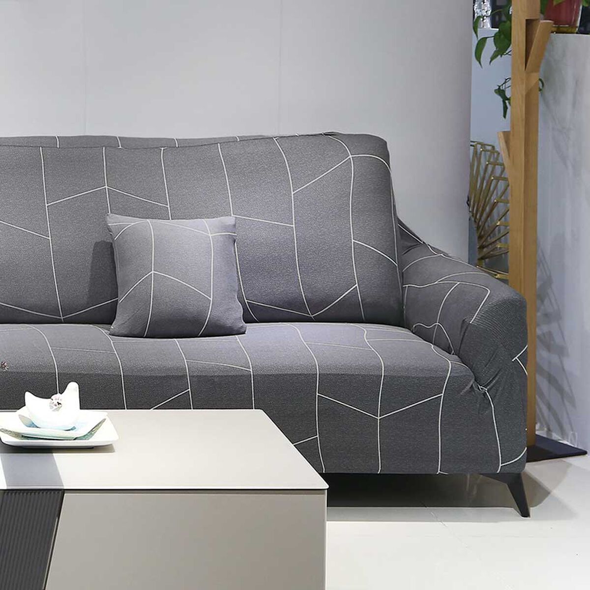 Funda para Sofá en L Modalfo Impermeable Gris