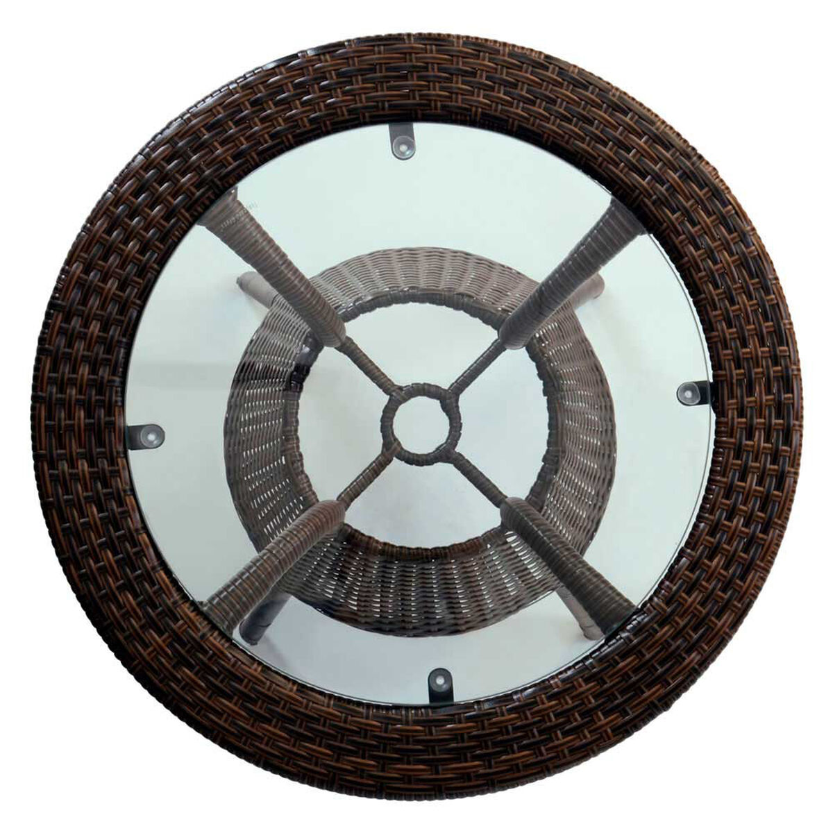 Set de Terraza Rattan PVC Spazzio Borneo 2 Sillas Café