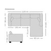 Sofá Seccional Living Factory Samy 4 Cuerpos Gris