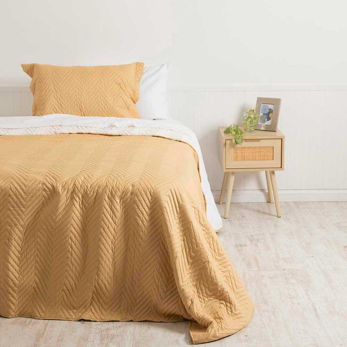 Quilt Sherpa Mashini 1,5 Plazas Liso Amarillo