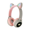 Audífonos Bluetooth Over Ear Urbano Orejas de Gato Blanco/Rosado