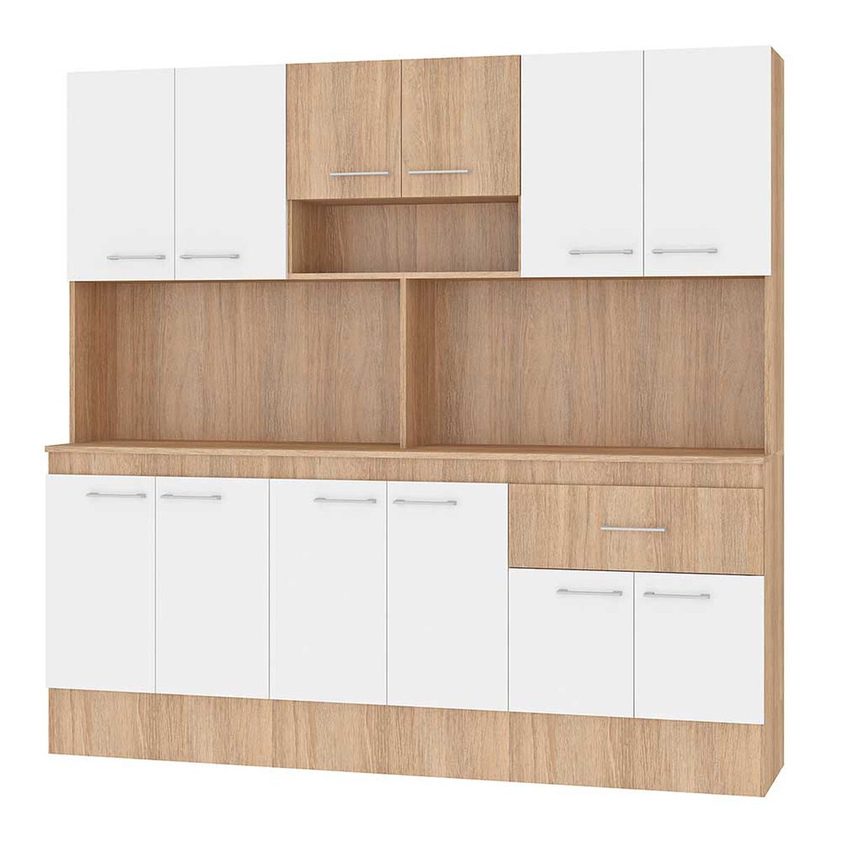 Mueble de Cocina Vekkahome Buck 1 Cajón 12 Puertas Café