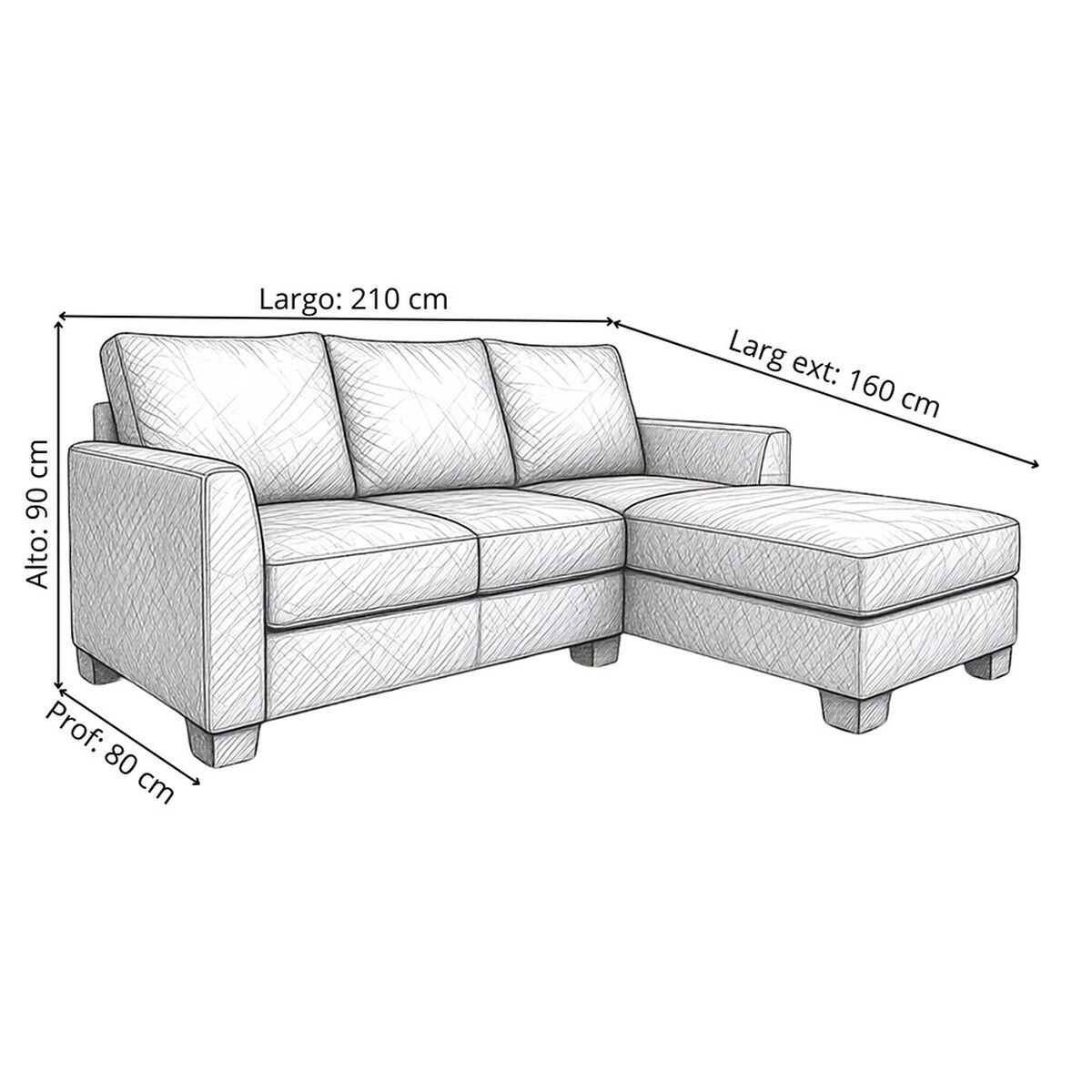 Seccional Derecho Muebles MPR Denver 4 Cuerpos Caf&eacute;
