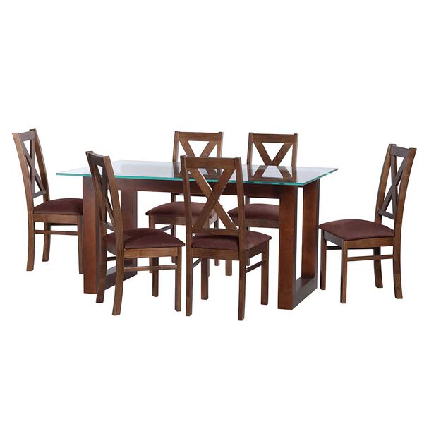 Juego de Comedor Latam Home Pamplona Murcia 6 Sillas Velvet Azul Petroleo