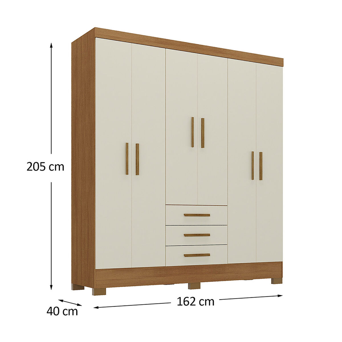 Closet Di Poretti Design Itacare 3 Cajones 6 Puertas Caf&eacute;