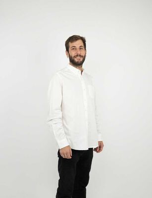 Imagen 1 del producto Camisa Manga Larga Hombre Zibel Blanco, Tabaco