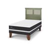 Cama Europea CIC 1,5 Plazas Ortopedic + Respaldo Torino Olivo
