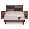 Cama Europea 2 Plazas Gris Máximo Cobre + Set Maderas