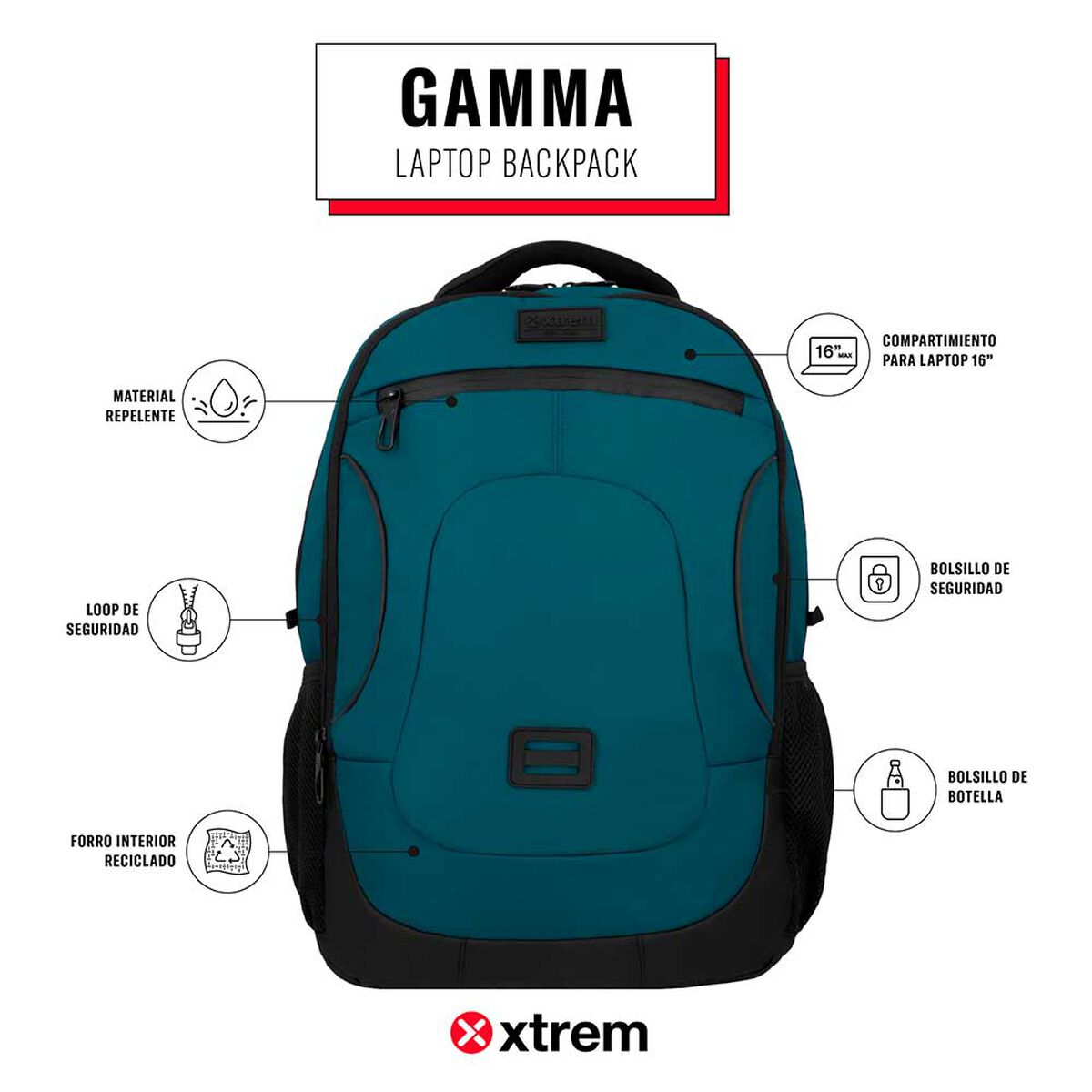 Mochila Notebook Xtrem Gamma 5XT Azul 16"