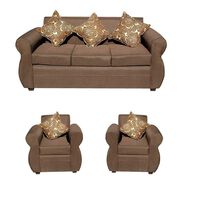 Juego de Living Almore Francia Sofá 3 Cuerpos + Dos Sillones 1 Cuerpo Café