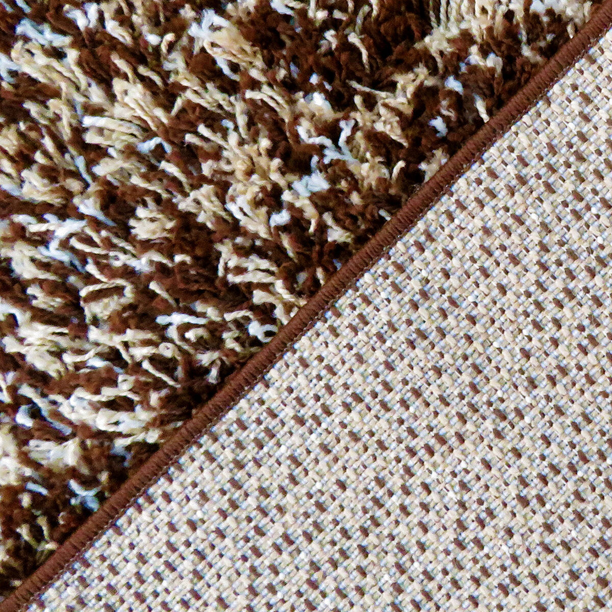 Alfombra Shaggy Bicolor 50 X 100 Cm Brown Beige