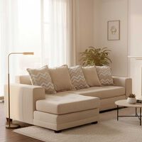 Sofá Seccional Izquierdo Living Factory Milan 3 Cuerpos Beige