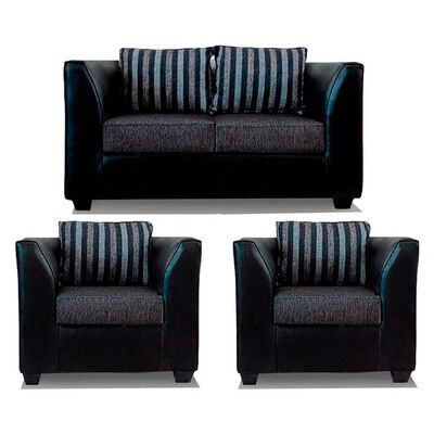 Juego de Living Elegant Detail Valentino Sofá 2 Cuerpos + Dos Sillones 1 Cuerpo Gris Oscuro