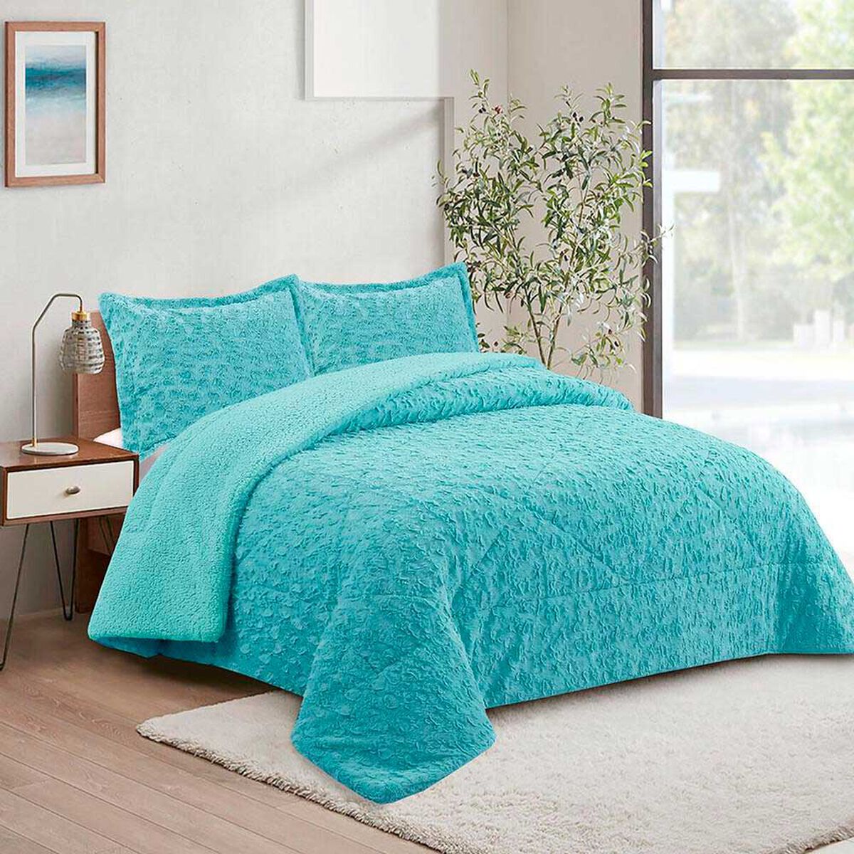 Cubrecama Doral 2 Plazas Turquesa Senses