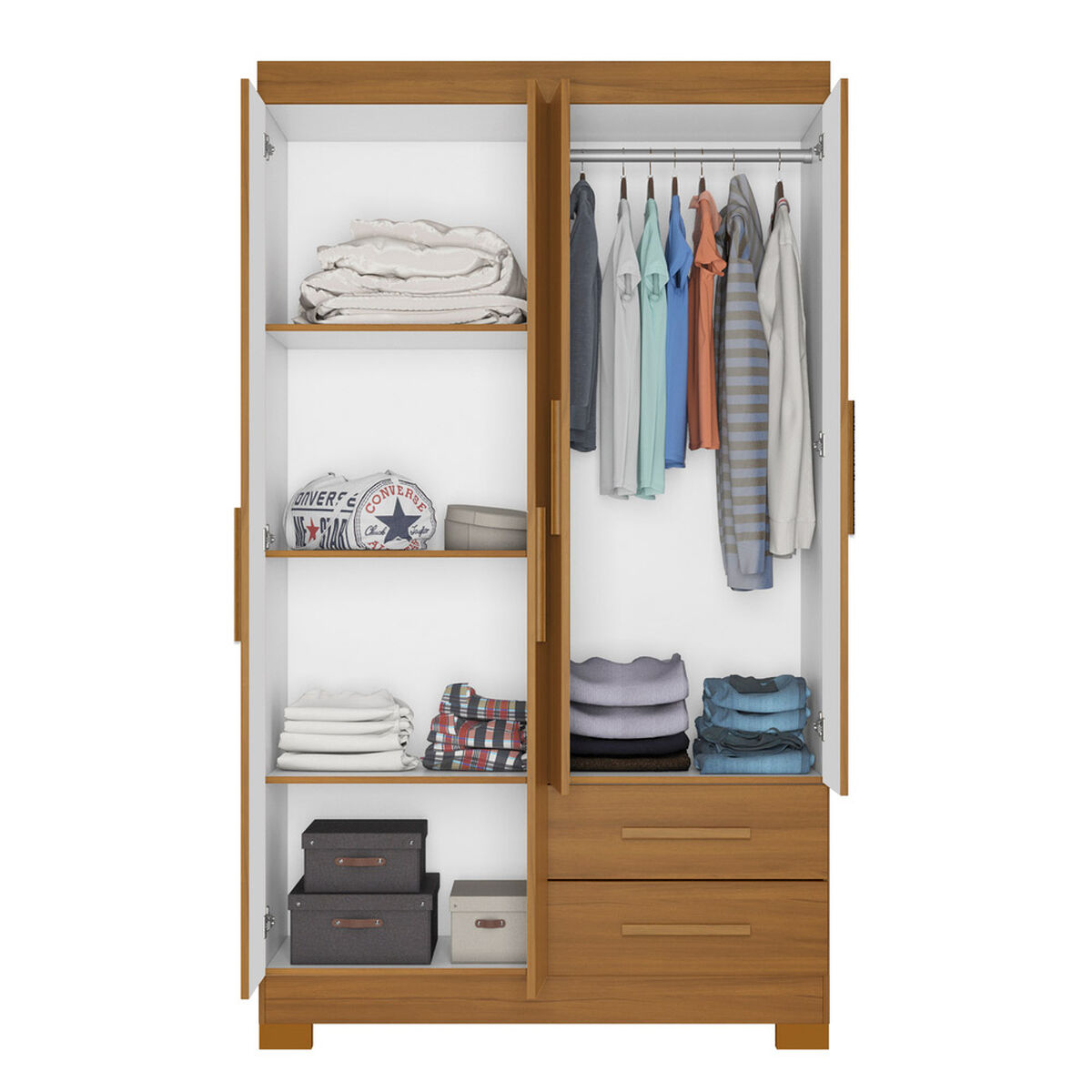 Closet Home Mobili Lucca 4 Puertas 2 Cajones Caf&eacute;