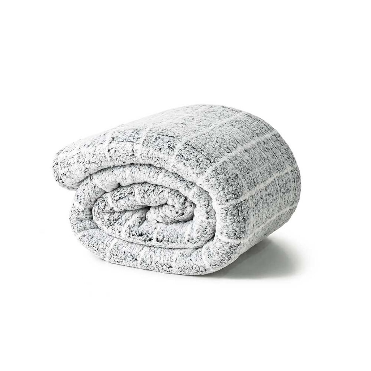 Frazada American Family Sherpa 2 Plazas Cuadros Gris