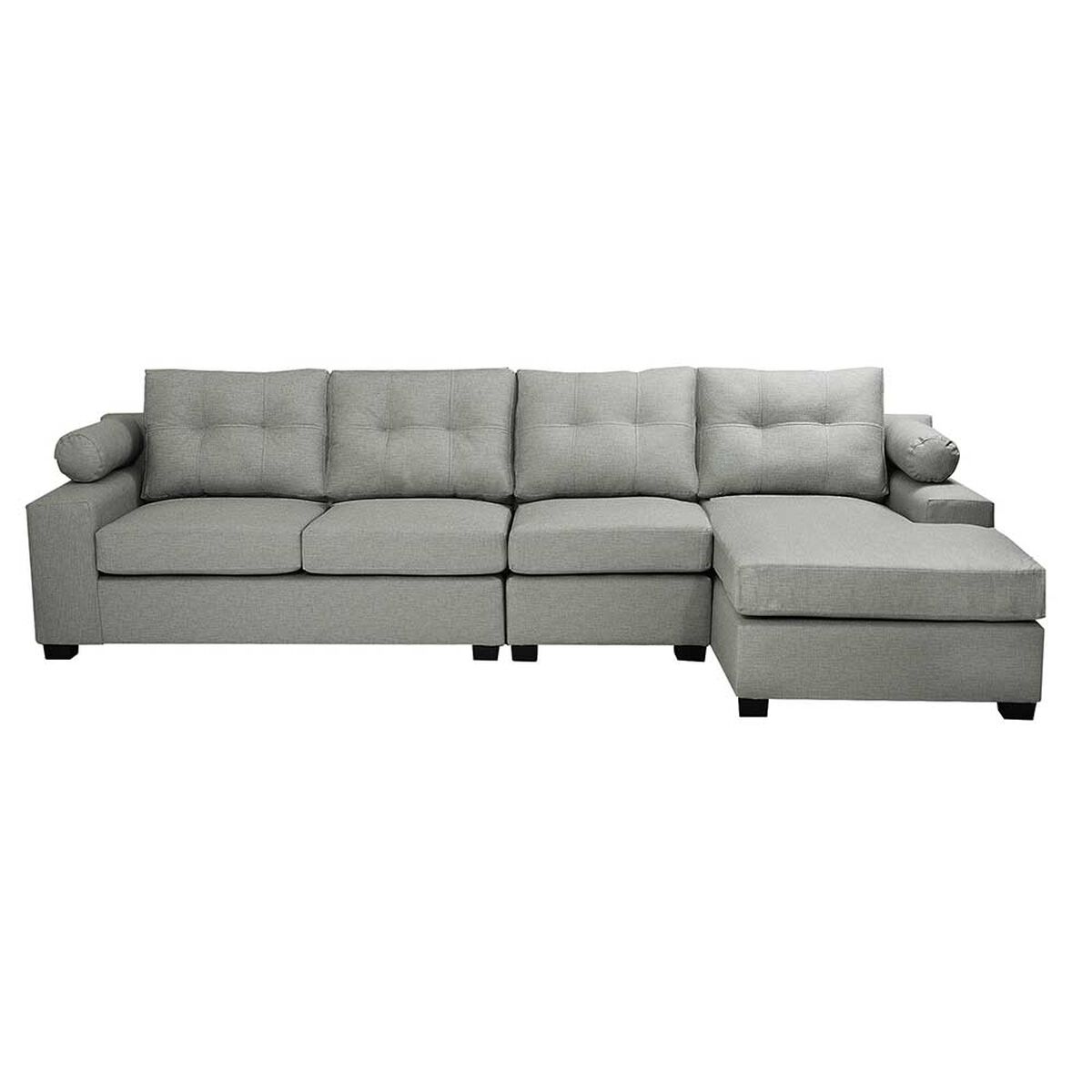 Sofá Seccional Derecho Innovamuebles Santi XL 4 Cuerpos Gris Claro