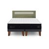Cama Europea CIC Base Dividida 2 Plazas S&uacute;per Premium + Respaldo Munich Olivo