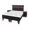Cama Europea CIC Green Infinity 2 Plazas + 1 Respaldo + 2 Veladores Dublin Choc