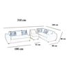 Sofá Seccional Modular Elegant Detail Houston 7 Cuerpos Negro Azul