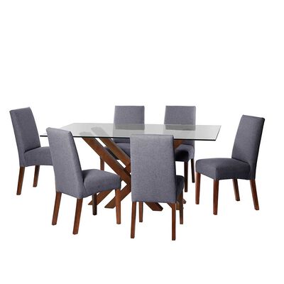 Imagen 1 del producto Juego de Comedor Latam Home Merida 6 Sillas Gris Oscuro