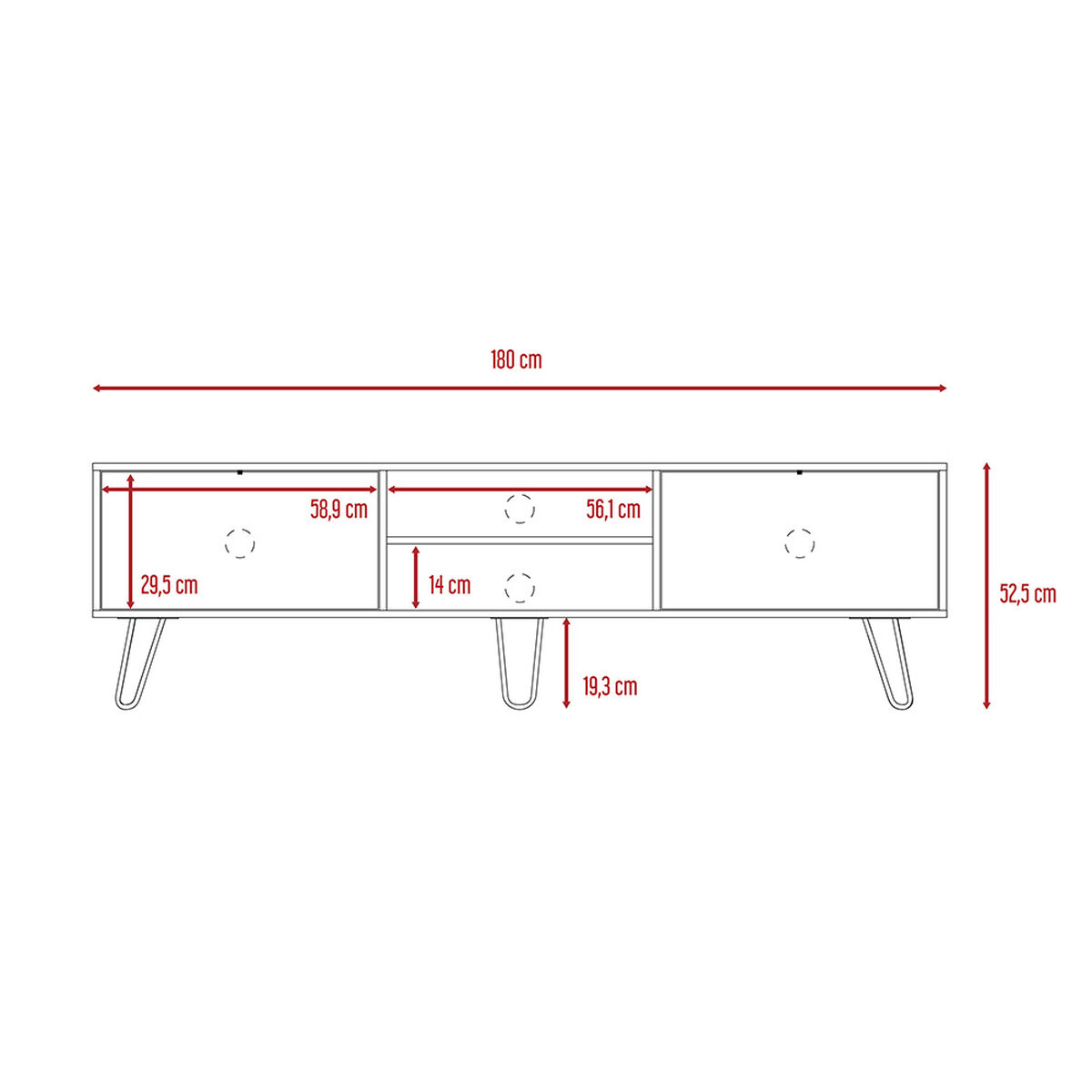 Rack TV TuHome Vassel Habano / Blanco Hasta 80"