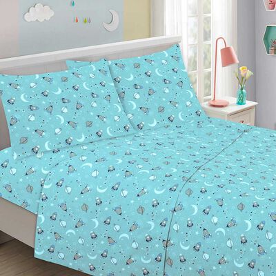 Imagen 1 del producto Juego de Sábanas Illusions 144 Hilos 1 Plaza Rocket Celeste